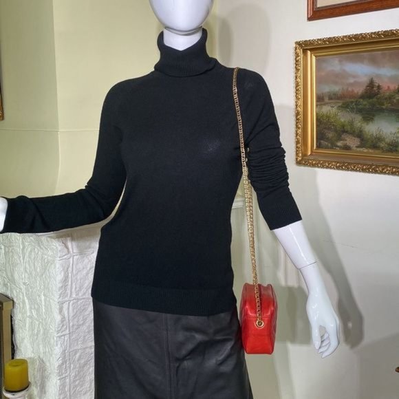 Vintage High?Fashion Quilted Red Leather Chain Strap Box Bag - Picture 2 of 10